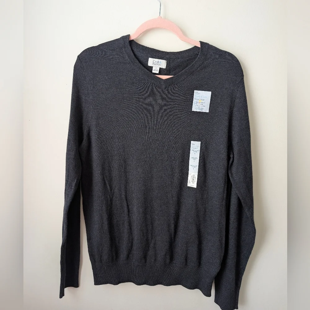 Croft & Barrow The Easy Care V-neck Sweater In Classic Navy Size Small NEW